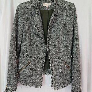Michael Kors woven fringed open jacket size 2